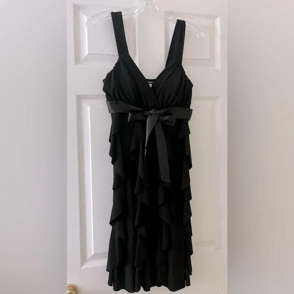 ariella black dress Ariella Long Sleeve tie front dress Large main image 0
